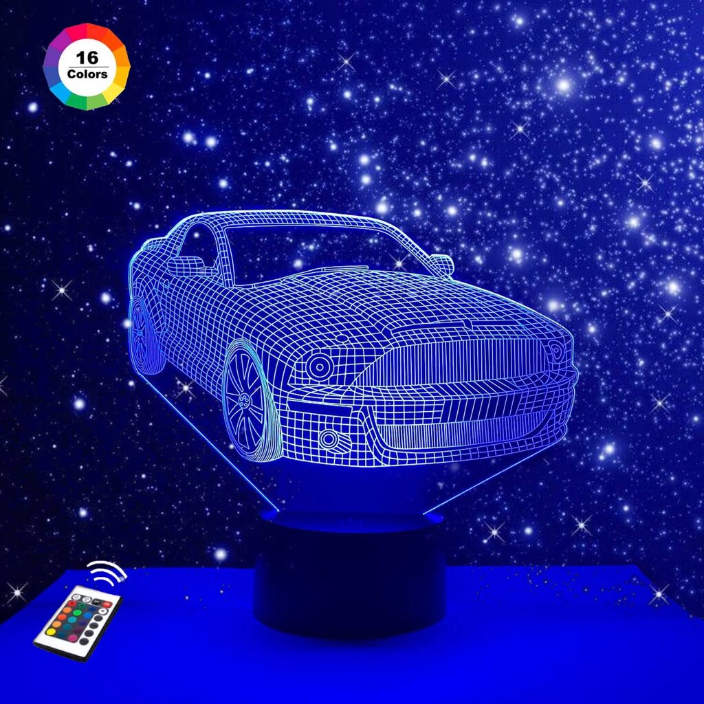 3D нічник "Автомобіль 44" (ВОЛІЧНЕ ЗОБРАЖЕННЯ)+ пульт ДК+ батарейки (3АА)  3DTOYSLAMP від компанії Polmart - фото 1