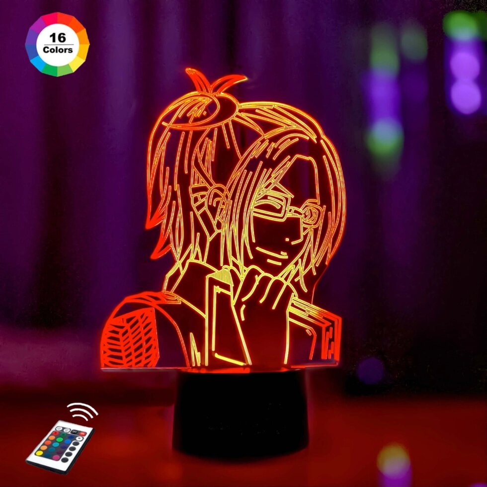 3D нічник "Ханджі Зої" (ЗБІЛЬШЕНИЙ ЗОБРАЖЕННЯ) подарункова упаковка + 16 кольорів + пульт ДК + мережевий адаптер від компанії Polmart - фото 1