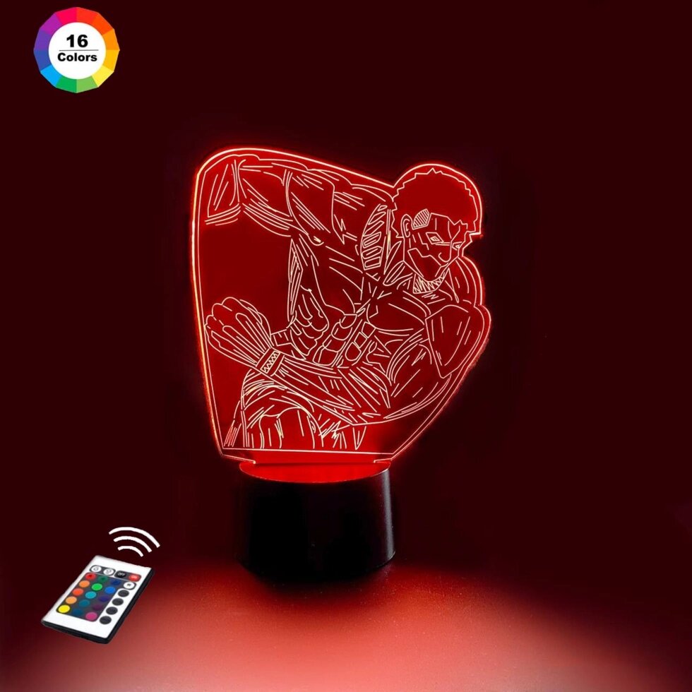 3D нічник "Райнер" (ВОЛІЧНЕ ЗОБРАЖЕННЯ) 16 кольорів + пульт ДК 3DTOYSLAMP від компанії Polmart - фото 1
