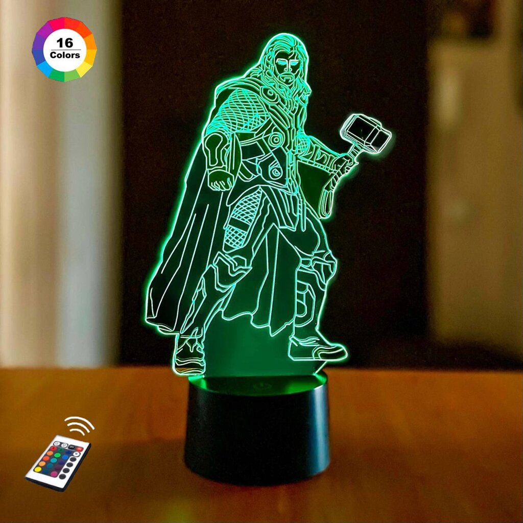 3D нічник "Тор" (ВОЛІЧНЕ ЗОБРАЖЕННЯ)+ пульт ДК+ батарейки (3АА)  3DTOYSLAMP від компанії Polmart - фото 1