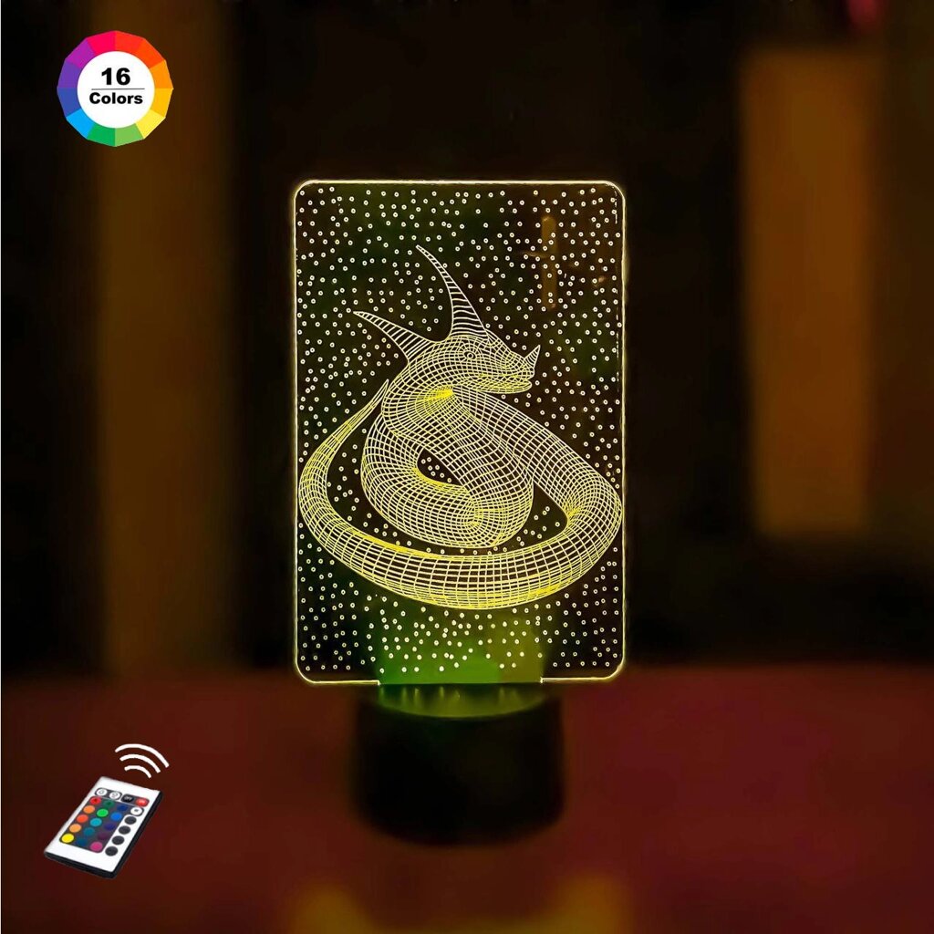 3D нічник "Змія" (ВОЛІЧНЕ ЗОБРАЖЕННЯ) + пульт ДК + батарейки (3АА)  3DTOYSLAMP від компанії Polmart - фото 1