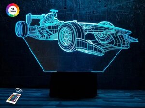 3D нічник "автомобіль 32"збільшений зображення) + пульт дк + мережевий адаптер + батарейки (3ааа) 3dtoyslamp