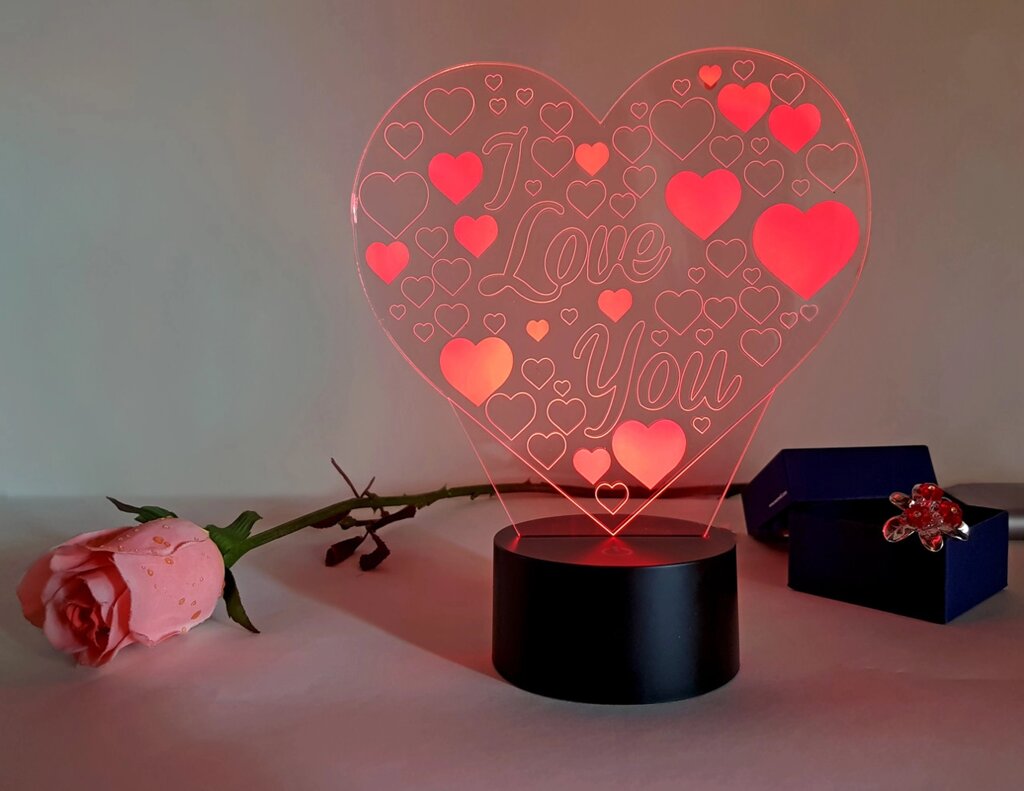 3D світильник "Люблю тебе" 3DTOYSLAMP від компанії Polmart - фото 1