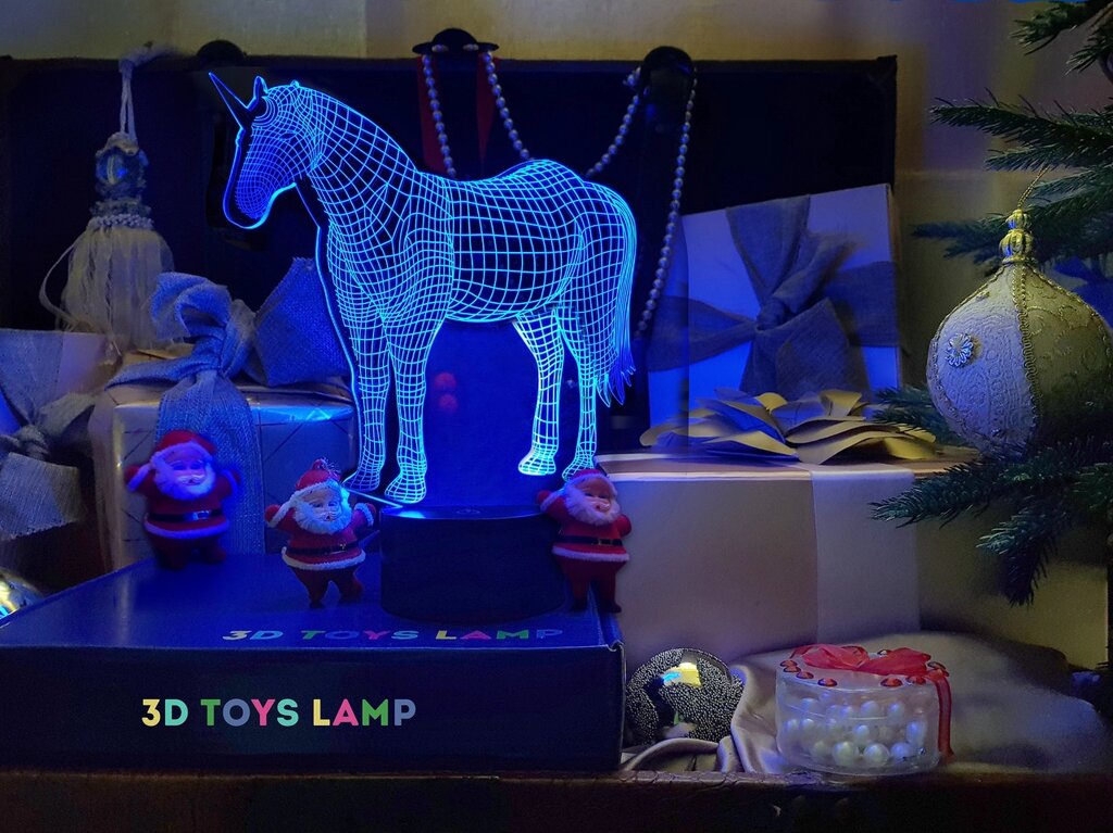 3D світильник нічник "Єдиноріг" 3DTOYSLAMP від компанії Polmart - фото 1