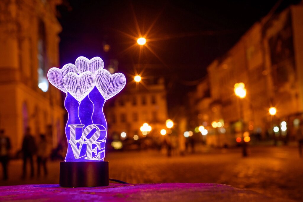 3D світильник "Сердечки LOVE" 3DTOYSLAMP від компанії Polmart - фото 1