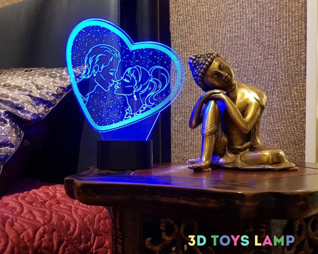 3D світильник "Закохані" 3DTOYSLAMP від компанії Polmart - фото 1