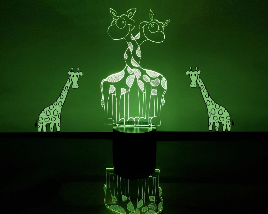 3d світильник "Закохані жирафіки" 3DTOYSLAMP від компанії Polmart - фото 1