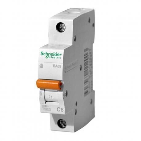 Автоматичний вимикач ВА63 1P 6A C Домовий Schneider Electric від компанії Polmart - фото 1