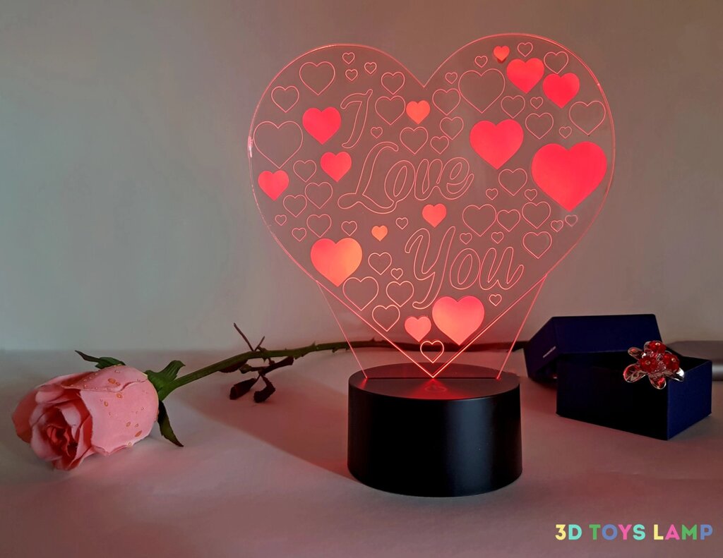 Дитячий нічник - світильник "Люблю тебе" 3DTOYSLAMP від компанії Polmart - фото 1