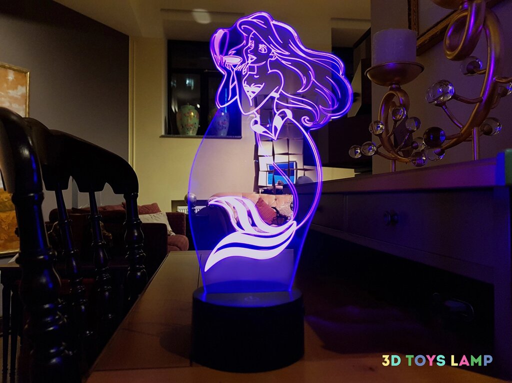 Дитячий нічник - світильник "Русалочка" 3DTOYSLAMP від компанії Polmart - фото 1