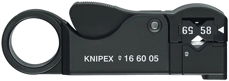 Інструмент для видалення ізоляції з коаксильних кабелів KNIPEX 16 60 05 SB від компанії Polmart - фото 1