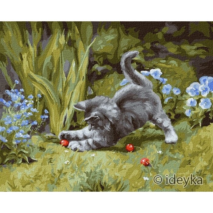 Картина за номерами "Ігривий кошеня" Ідейка KHO4251 40х50 см від компанії Polmart - фото 1