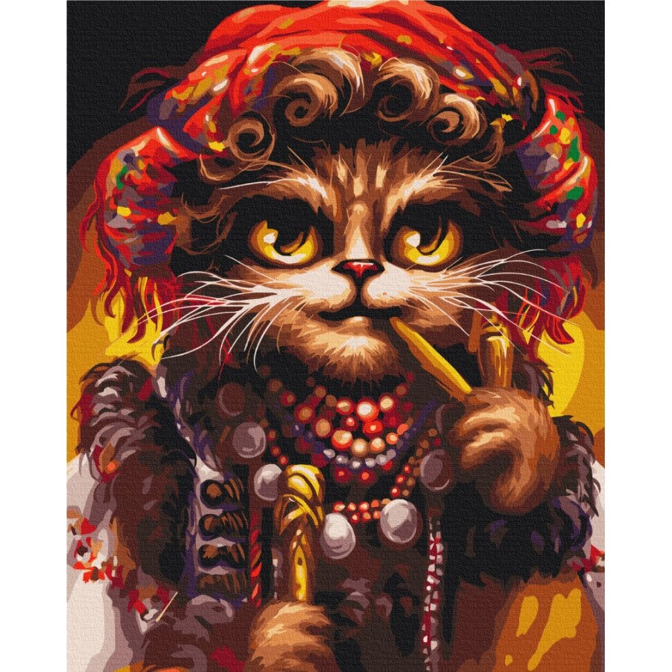 Картина за номерами "Кішка Гуцулка" Маріанна Пащук Brushme BS53666 40x50 см від компанії Polmart - фото 1