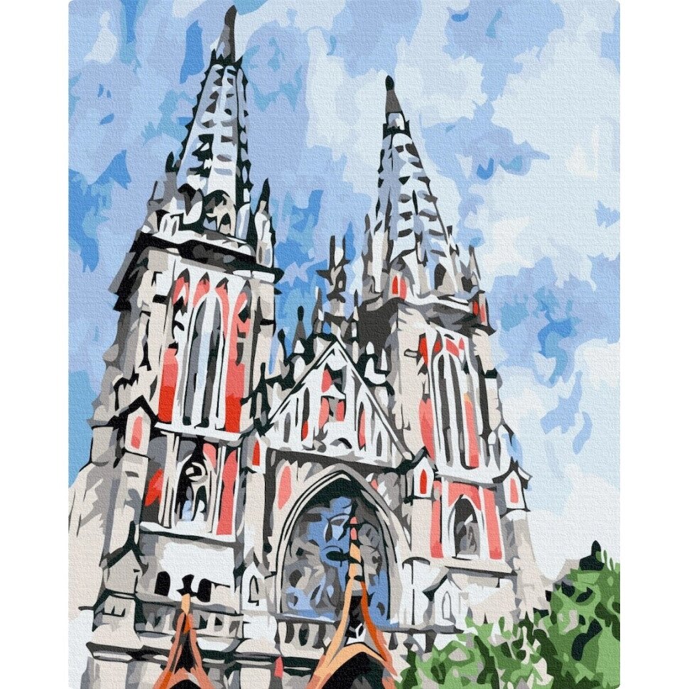Картина за номерами "Костел Святого Миколая" Мазнєва Марина BS53358, 40х50см від компанії Polmart - фото 1