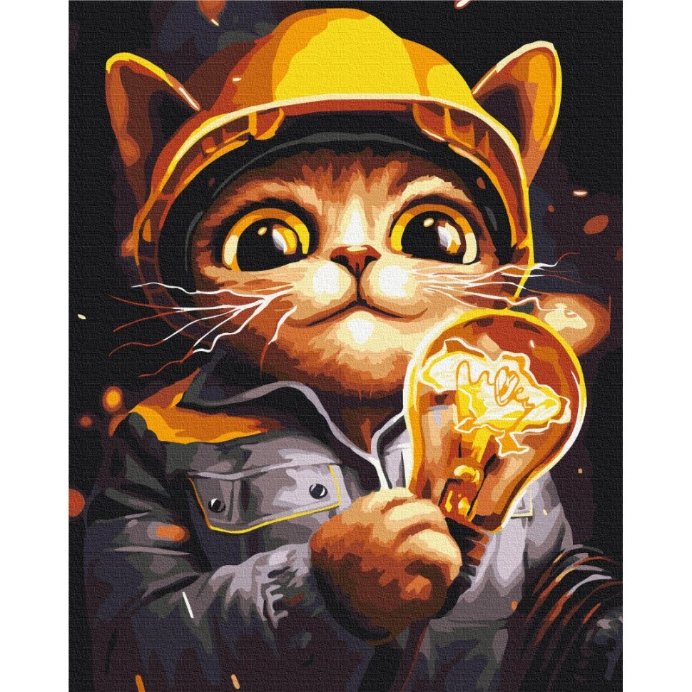 Картина за номерами "Котик Енергетик" Маріанна Пащук Brushme BS53441 40x50 см від компанії Polmart - фото 1