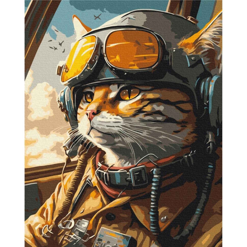 Картина за номерами "Котик у захисті неба" Маріанна Пащук Brushme BS53792 40x50 см від компанії Polmart - фото 1