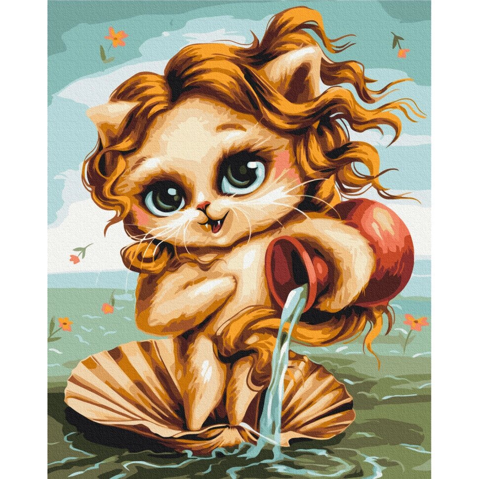 Картина за номерами "Котик Водолій" Маріанна Пащук Brushme BS53912 40x50 см від компанії Polmart - фото 1