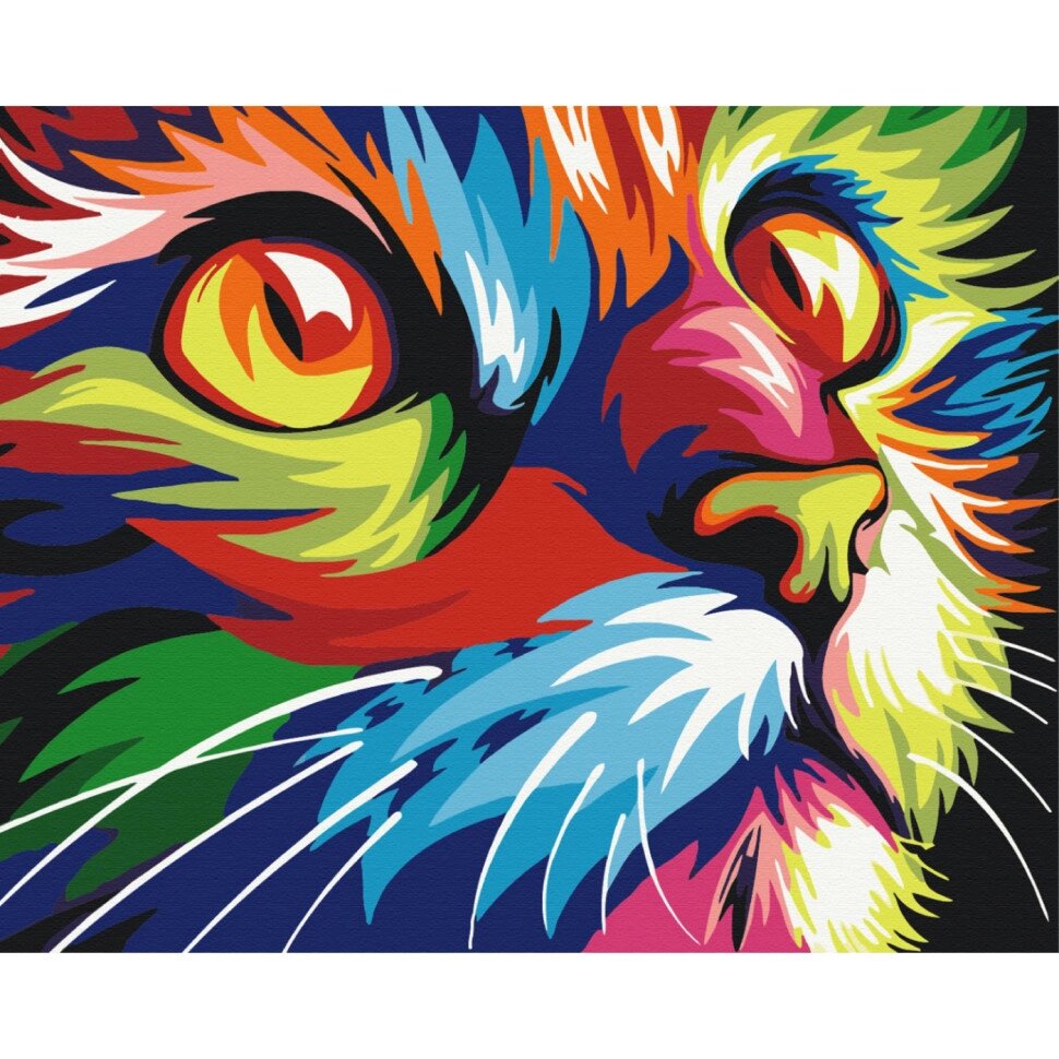 Картина за номерами "Райдужний кіт" Brushme BS4228, 40х50см від компанії Polmart - фото 1