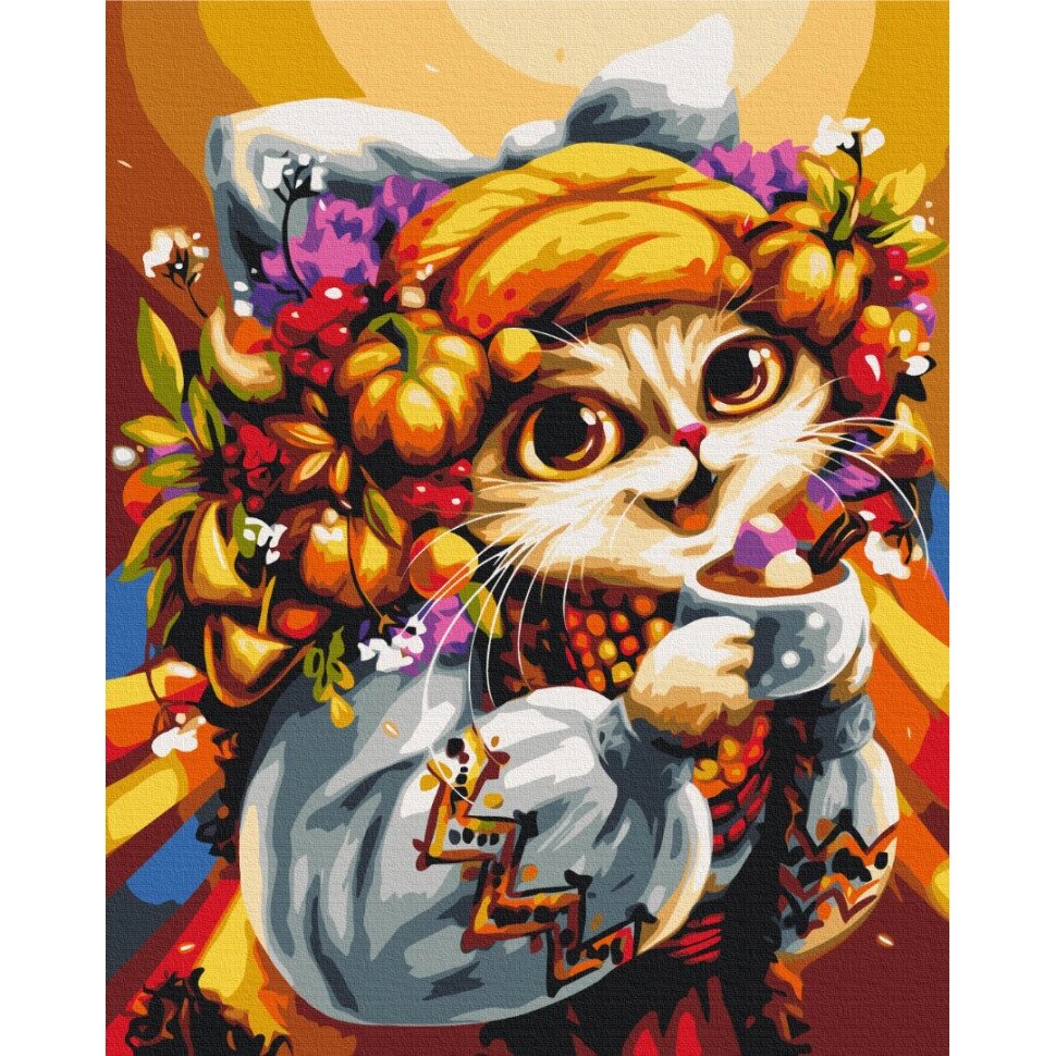 Картина за номерами "Вереснева кішка" Маріанна Пащук Brushme BS53823 40x50 см від компанії Polmart - фото 1