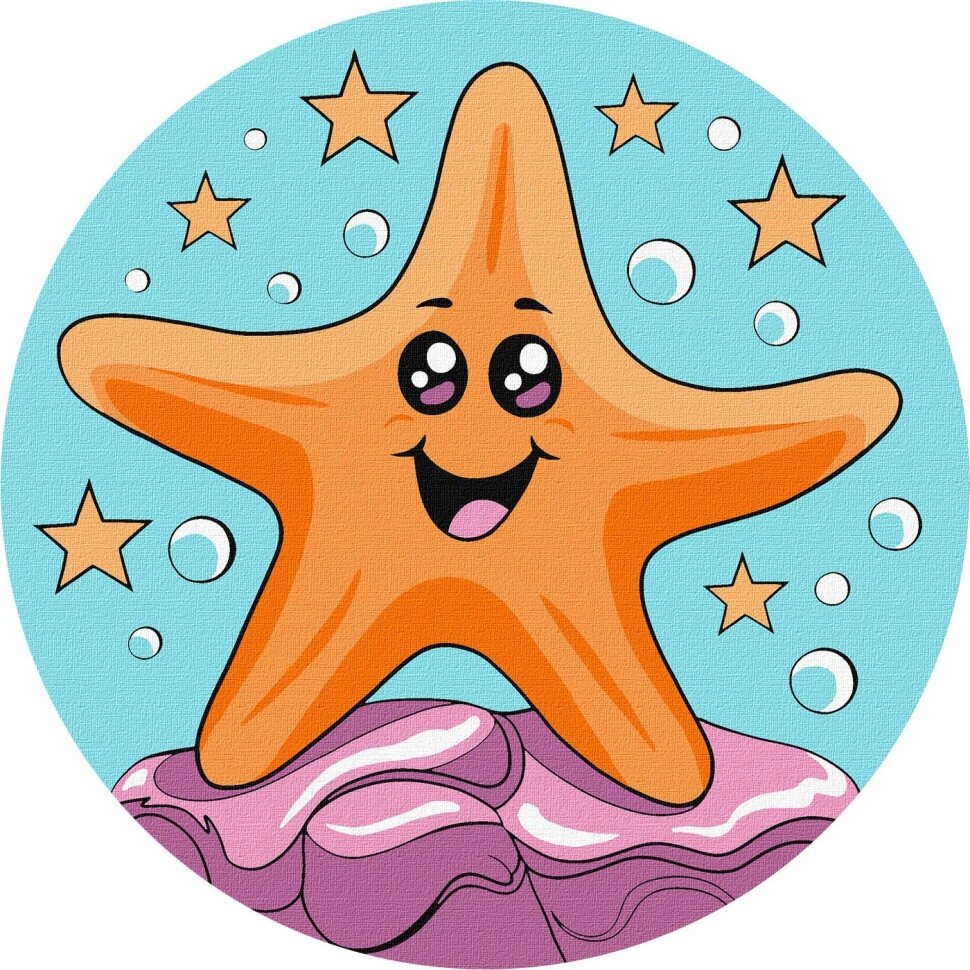 Картина за номерами "Весела морська зірка" KHO-R1052 діаметр 19 см від компанії Polmart - фото 1