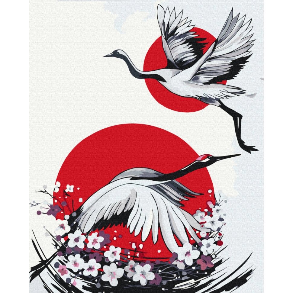 Картина за номерами "Японський журавель"  Yana Biluhina Brushme BS53799 40x50 см від компанії Polmart - фото 1