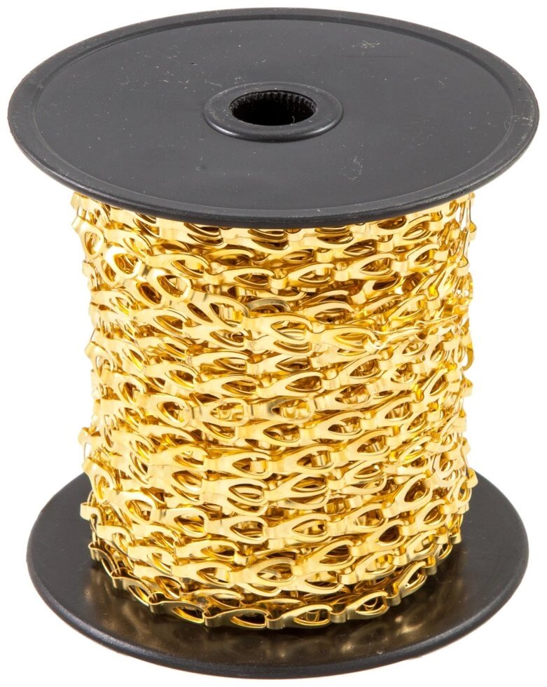 Ланцюг декоративний 1.3 мм "Сантехнічний" сталевий Goralmet золотий (бухта 25 м) від компанії Polmart - фото 1