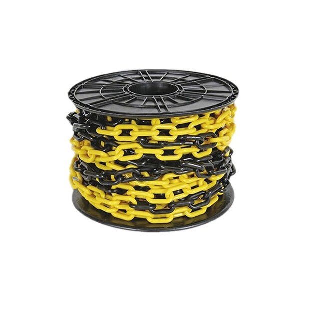 Ланцюг огороджувальний пластиковий 6 мм чорно-жовтий (бухта 25м) від компанії Polmart - фото 1