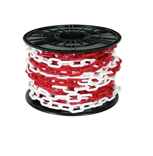 Ланцюг пластмасовий обмежувальний 10 мм червоно-білий (бухта 12,5м) від компанії Polmart - фото 1