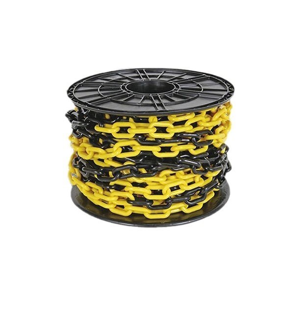 Ланцюг пластмасовий обмежувальний 10 мм чорно-жовтий (бухта 12,5м) від компанії Polmart - фото 1
