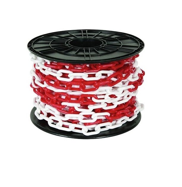 Ланцюг пластмасовий обмежувальний 8 мм червоно-білий (бухта 25м) від компанії Polmart - фото 1