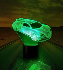 Нічник дитячий світильник "Автомобіль 5" 3DTOYSLAMP