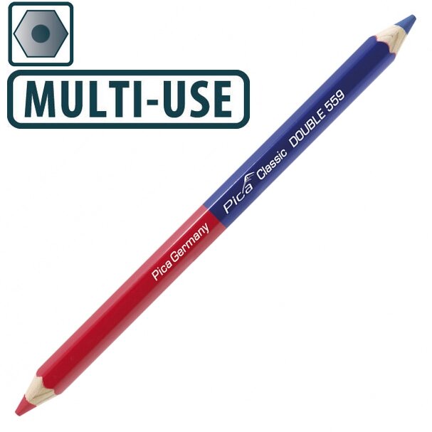 Олівець універсальний Pica Classic DOUBLE 559, мультиматеріал синьо/червоний від компанії Polmart - фото 1