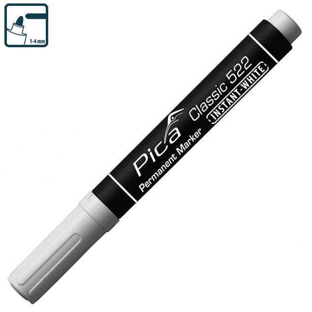 Перманентний маркер Pica Classic 522/52 INSTANT-WHITE, білий від компанії Polmart - фото 1