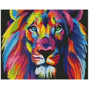 Алмазна мозаїка "Райдужний лев" Brushme GF4791 40x50 см