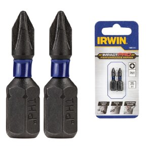 Біт Impact Pro 1/4 "/25 мм PZ2 2pcs, Irwin