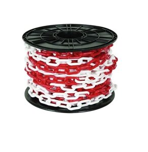 Ланцюг пластмасовий обмежувальний 8 мм червоно-білий (бухта 25м)