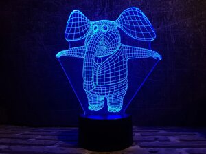 Змінна пластина для 3D ламп "Слонік" 3DTOYSLAMP