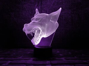 Змінна пластина для 3D світильників "Вовк 3" 3DTOYSLAMP