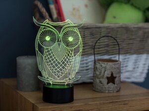 Змінна пластина для 3D світильників "Сова - 2" 3DTOYSLAMP