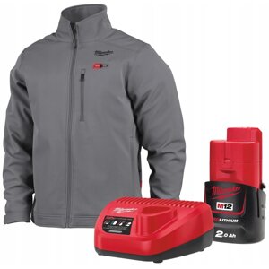 Куртка з підігрівом MILWAUKEE M12 HJGREY5-201, сіра розмір XXXL (ЗУ +1акк. Х2Ач)