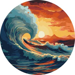 Картина за номерами "Лови хвилю" art_selena_ua KHO-R1003 діаметр 39 см Ідейка