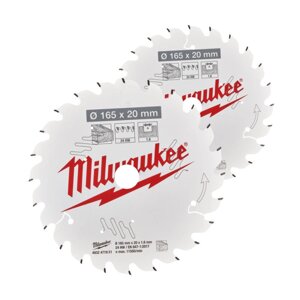 Пиляльний диск для циркулярної пилки 165X20X40T/40T (2 ШТ.) - MILWAUKEE 4932492433