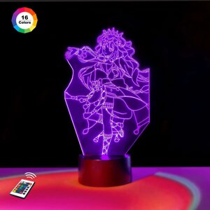 3D нічник GENSHIN IMPACT "Нілу" (УВАЛИЧЕННЕ ІЗОБРАЖЕННЯ) подарункове паковання + 16 кольорів + пульт ДК