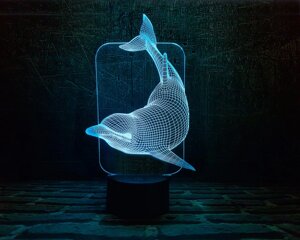 Змінна пластина для 3D ламп "Дельфін" 3DTOYSLAMP