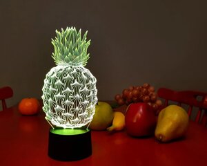 Змінна пластина для 3D нічник-світильник "Ананас" 3DTOYSLAMP