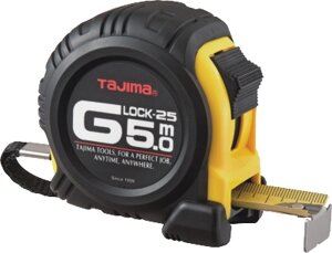 Рулетка будівельна міцна TAJIMA G-LOCK, G5P50MY - 5м25мм