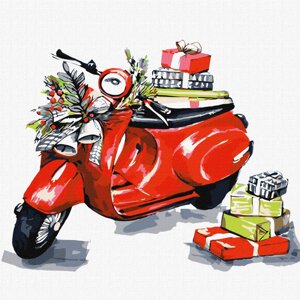 Картина за номерами "Різдвяний мотоцикл" fashionillustration_tania KHO5011 30х30 см