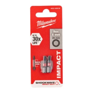Насадка Milwaukee Shockwave Hex4 25 мм (2 шт.)
