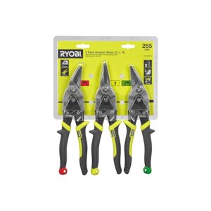 Ножиці металу RYOBI (3шт) (ліві, праві, прямі)