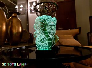 Дитячий 3d світильник "Кобра" 3DTOYSLAMP